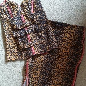 NWT Leopard Print Corset Set! Pinup. Punk.Gothic.